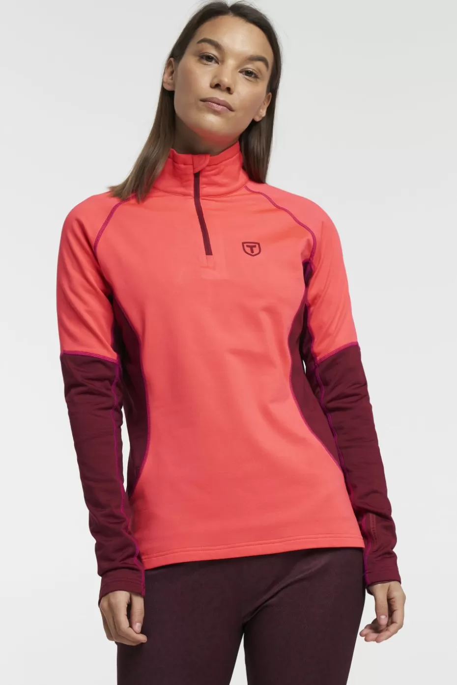 Hot Tenson Baselayer Half Zip Coral