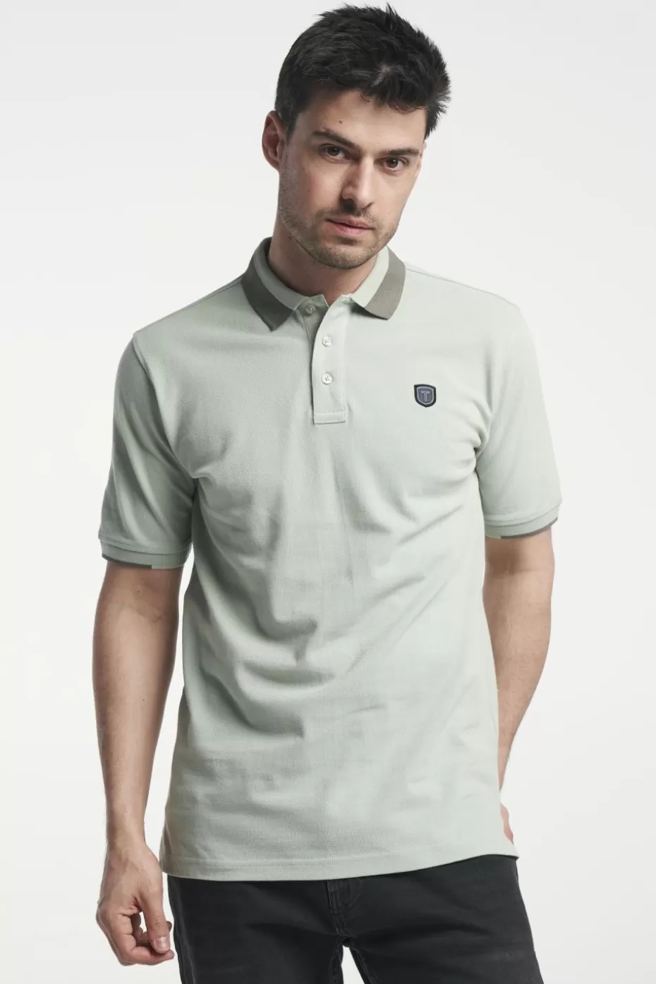 Outlet Tenson Essential Polo GreyGreen