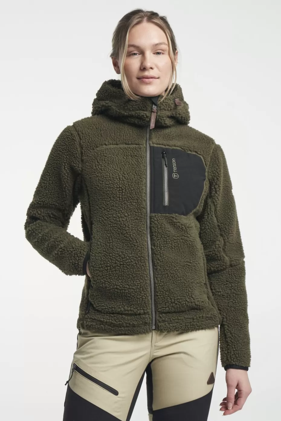 Cheap Tenson Himalaya Teddy Fleece Hood Olive