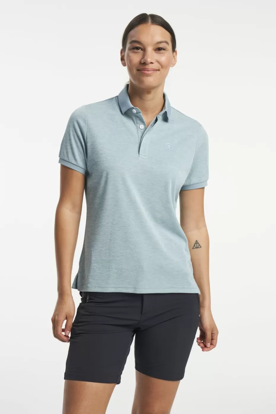 Cheap Tenson TXlite Melange Polo StoneBlue